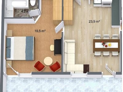 Appartement/Fewo, Bad, WC, Seeblick