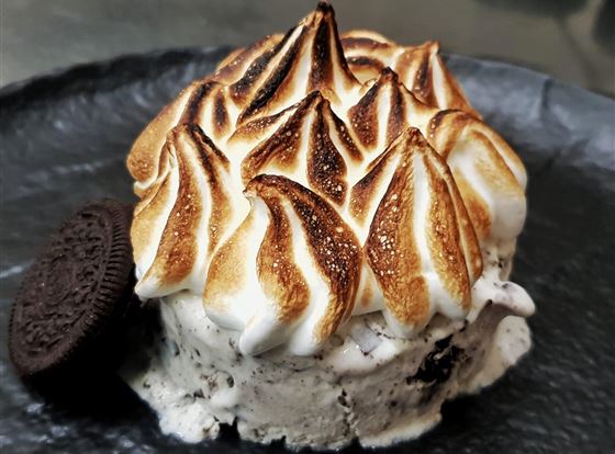 Asado's flamed Oreo ice cream