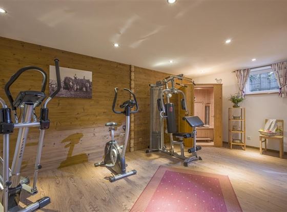 Chalet Alpenblick Fitnessraum_Sauna unteres Stocke