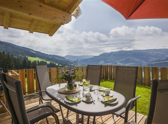 Chalet Alpenblick Terrasse Sommer