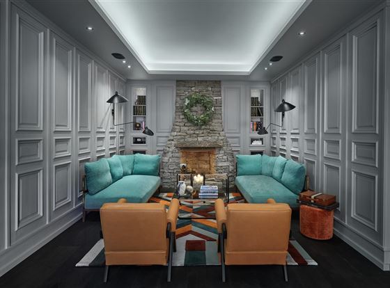 Hotel Schwarzer Adler Hotellobby Kamin